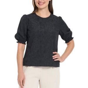 🆕️ Ted Baker Floral Texured Short Sleeve Blouse in Black